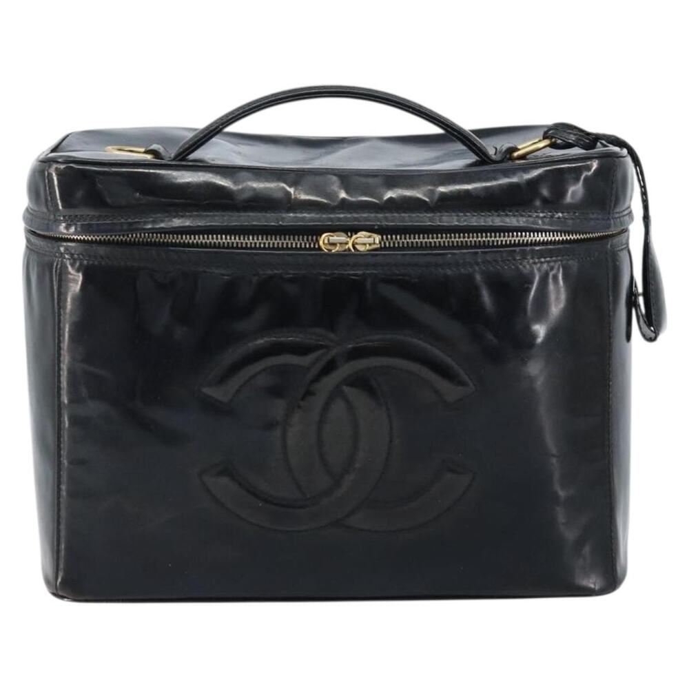 Chanel Patent Leather Vanity Pouch Black